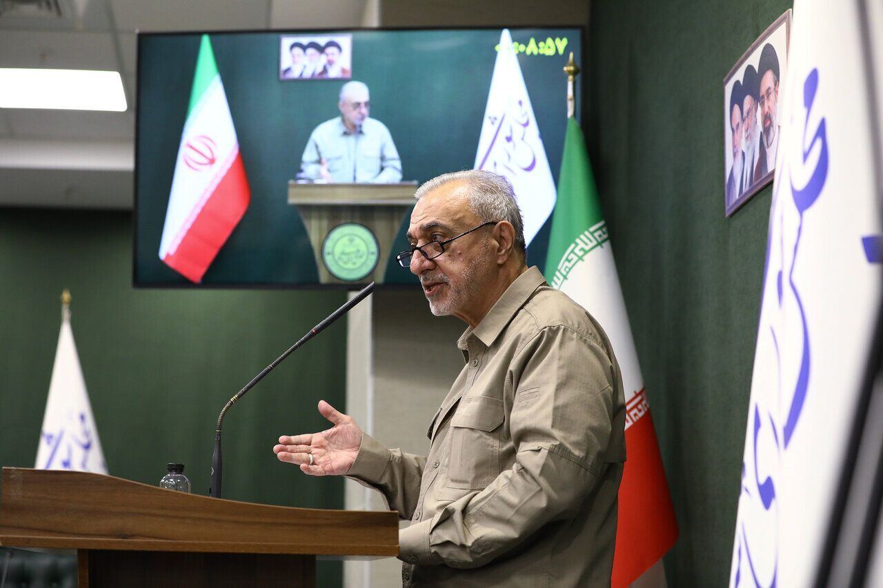 Iran's new Defense Minister Mehrdad Akhlaghi Ketabchi addresses lawmakers during a virtual parliamentary session.
