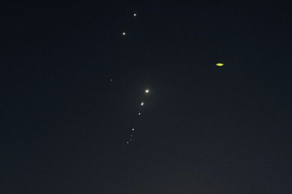 Traces of Iranian missiles and air defences are seen over Doha, Qatar, June 23, 2025