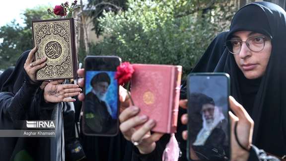 A regime-sponsored rally in Tehran against the burning of the Quran