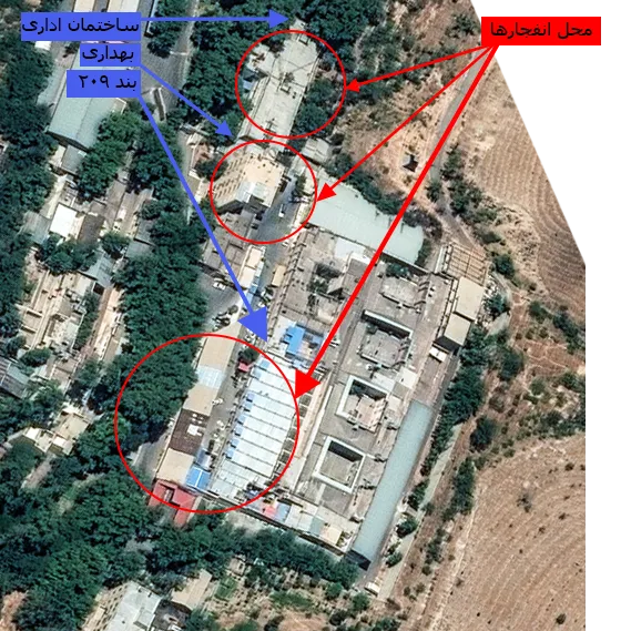 نمایی ماهوارهای از زندان اوین پیش از انفجار