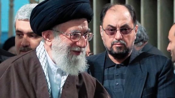 Vahid Haghanian next to Supreme Leader Ali Khamenei in an undated photo.