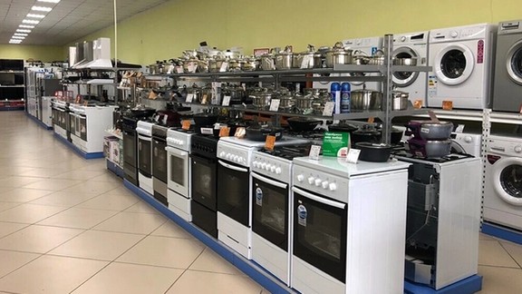 A home appliances showroom in Tehran.