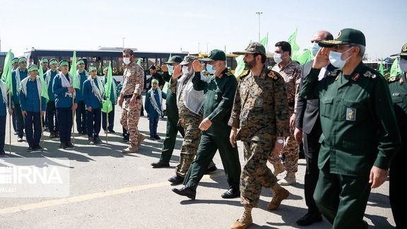 IRGC leaders in a ceremony of their Tehran unit, Sarallah in 2022