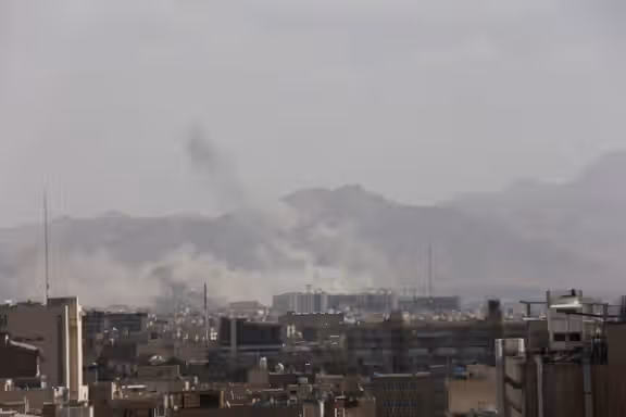 Smoke rises following an explosion, after Israel and the US launched strikes on Iran, in Tehran, Iran, February 28, 2026.