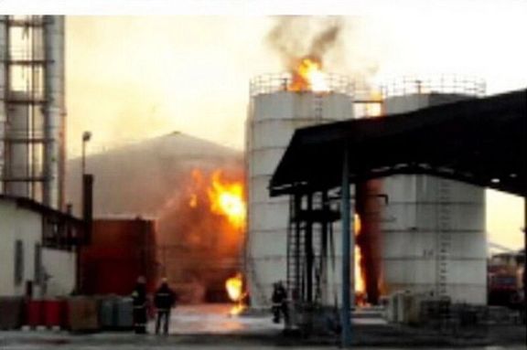 The fire at the Shadegan oilfield in southern Khuzestan province