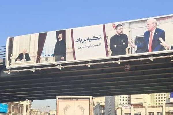 Tehran banners echo Khamenei’s stance on US after Trump-Zelensky blowout