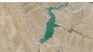 تصاویر ماهوارهای نشان میدهد سطح آب در سدهای تهران به پایینترین حد رسیده است
