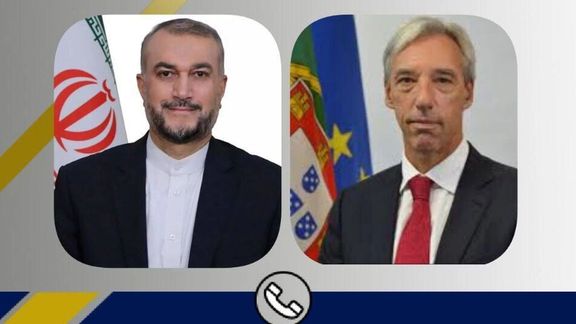 Iran’s Foreign Minister Hossein Amir-Abdollahian (left) and Portuguese Minister of Foreign Affairs João Gomes Cravinho