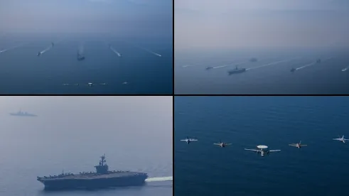 صور تظهر تحركات بحاملة الطائرات "أبراهام لنكولن" رغم المفاوضات مع إيران