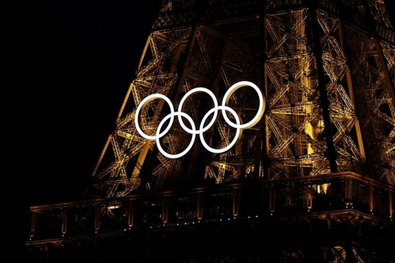 A general view of the Olympic rings on the Eiffel Tower a day before the opening ceremony of the Paris 2024 Olympics, in Paris, France June 25, 2024.