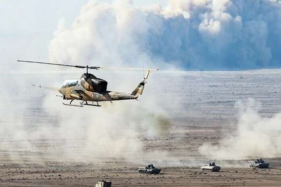 Iranian army forces during a military drill