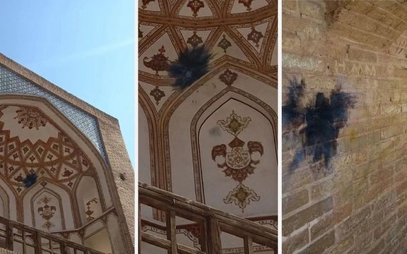 بخشهایی از پل خواجو بر اثر اصابت نارنجک دستی آسیب دید