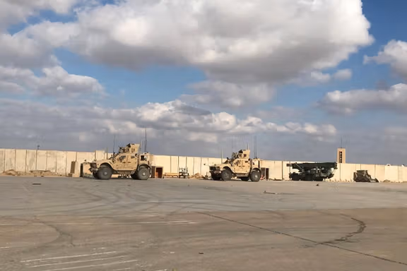 The perimeter of Ain al-Asad airbase in Iraq hosting US troops