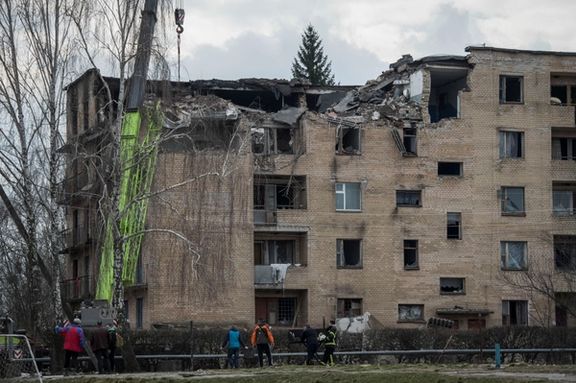 The aftermath of a Russian drone attack in Ukraine