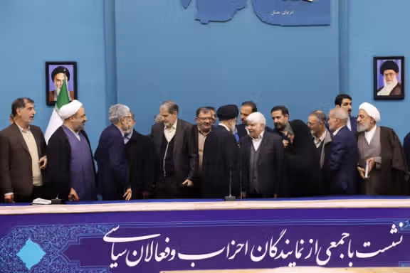 Iranian President Ebrahim Raisi during a meeting with a group of politicians in Tehran on January 2, 2024