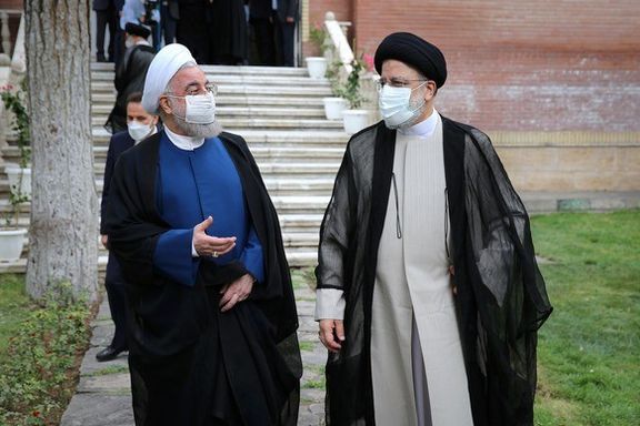 Iran former president Hassan Rouhani (left) and incumbent Ebrahim Raisi