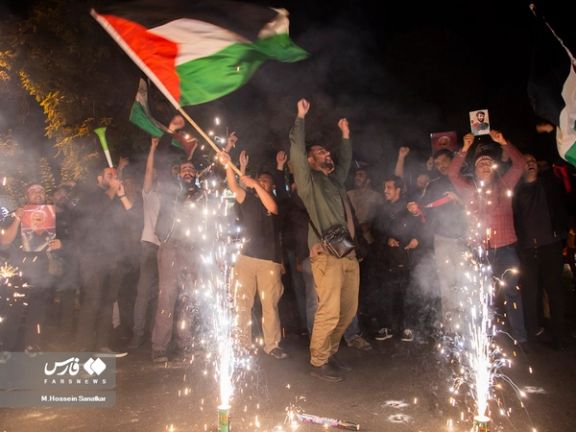 Regime-sponsored celebrations in Tehran for the invasion of Israel by Iran-backed Hamas