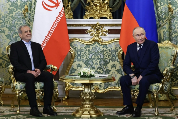 Russian President Vladimir Putin and Iranian President Masoud Pezeshkian meet in Moscow, Russia January 17, 2025