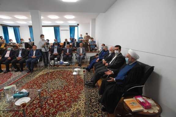 Former President Hassan Rouhani with his circle of ex-officials in July 2022