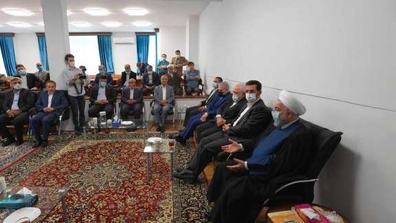 Iranian ex-president Hassan Rouhani with his former aides, including Javad Zarif. July 18, 2022