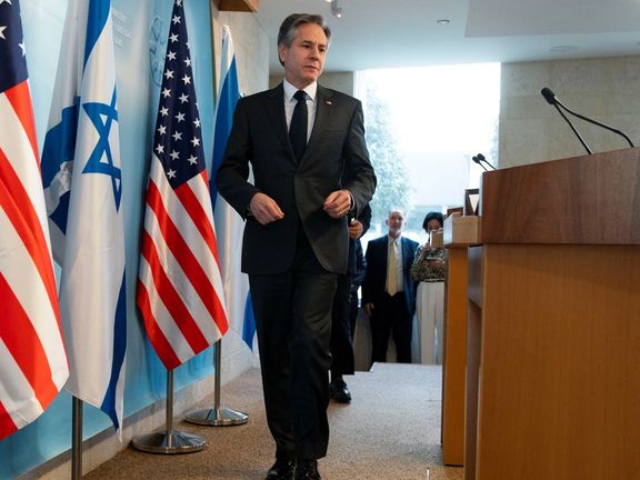 US Secretary of State Antony Blinken attending a press conference with his Israeli counterpart. March 27, 2022