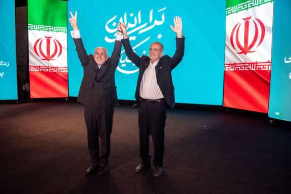Iran's president Masoud Pezeshkian and Mohammad Javad Zarif, July 2024