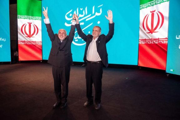 Iran's president Masoud Pezeshkian and Mohammad Javad Zarif, July 2024