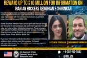 آمریکا برای اطلاعات درباره دو ایرانی دخیل در حملات سایبری ۱۰ میلیون دلار جایزه تعیین کرد