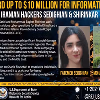 آمریکا برای اطلاعات درباره دو ایرانی دخیل در حملات سایبری ۱۰ میلیون دلار جایزه تعیین کرد