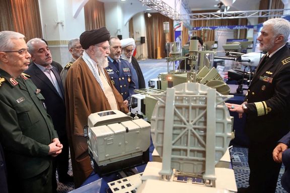 Iran's Supreme Leader Ali Khamenei visits the defense industry achievements exhibition in Tehran, Iran, February 12, 2025.