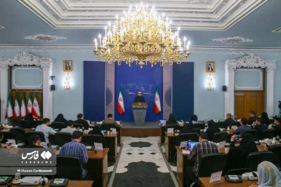 Iran's foreign ministry spokesperson Naser Kanaani during a press briefing session in Tehran