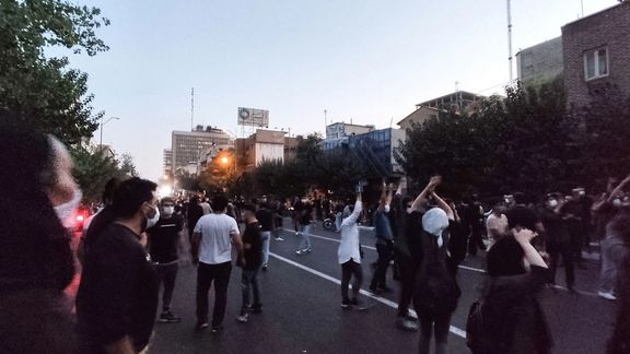 People during a protest in Tehran, Iran September 21, 2022