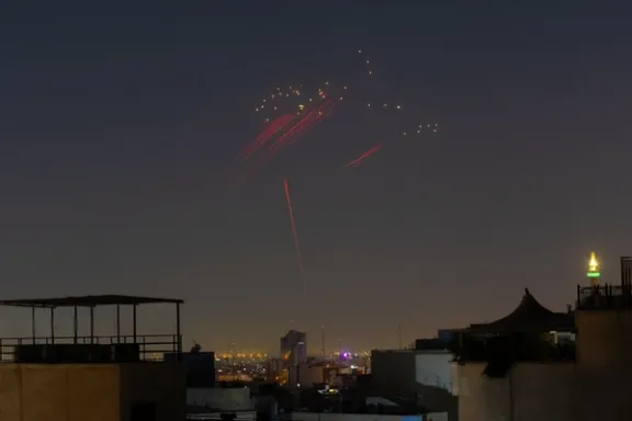 Air defences engage inbound missiles over Tehran