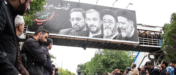 People attend a funeral ceremony for the late Iranian President Ebrahim Raisi in Tabriz, East Azerbaijan Province, Iran, May 21, 2024.