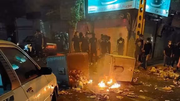 A scene from protests in Tehran in October 2022