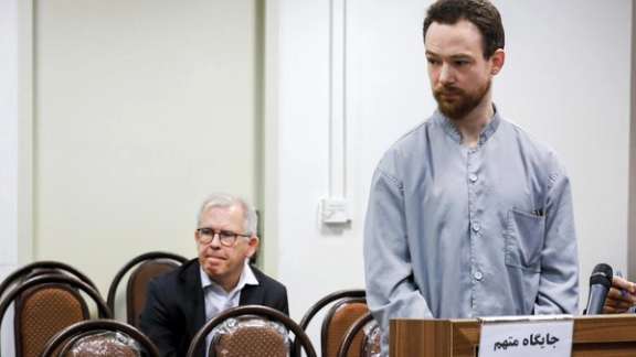 Swedish EU employee Johan Floderus during a court session in Tehran, Iran