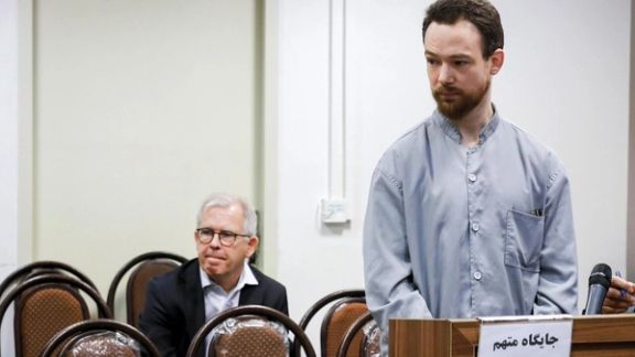 Swedish EU employee Johan Floderus during a court session in Tehran, Iran