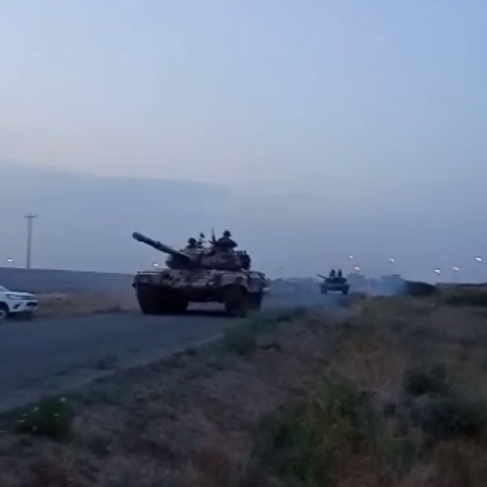 An Iranian armored column reportedly moving toward the Afghan border. April 26, 2022
