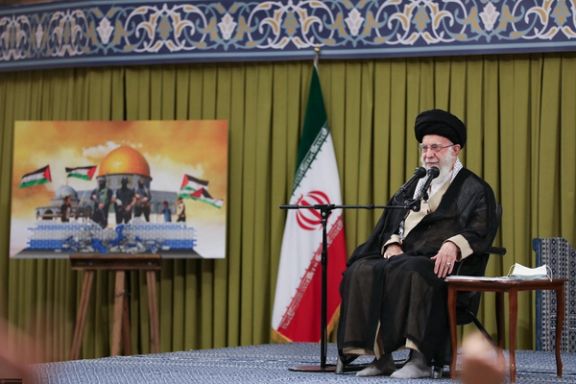 Iran’s ruler Ali Khamenei during a meeting with a group of Iranian students in Tehran on November 1, 2023