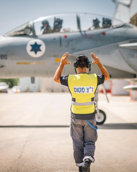 Israeli fighter jets taking off for a strike in Yemen on May 16, 2025