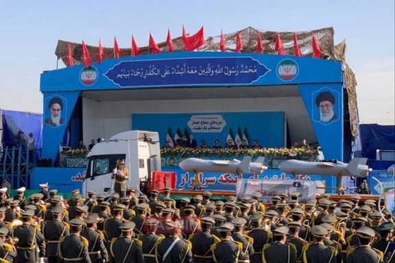 Iran's IRGC displaying missiles during a military parade on September 21, 2024