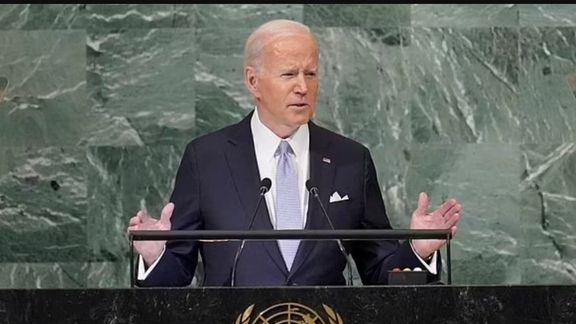 US President Joe Biden speaking at the UN General Assembly on September 21, 2022