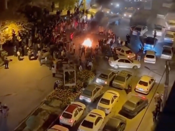 People celebrating in the Kurdish city of Sanandaj after the Islamic Republic’s soccer team lost against the US and exit the World Cup on November 29, 2022