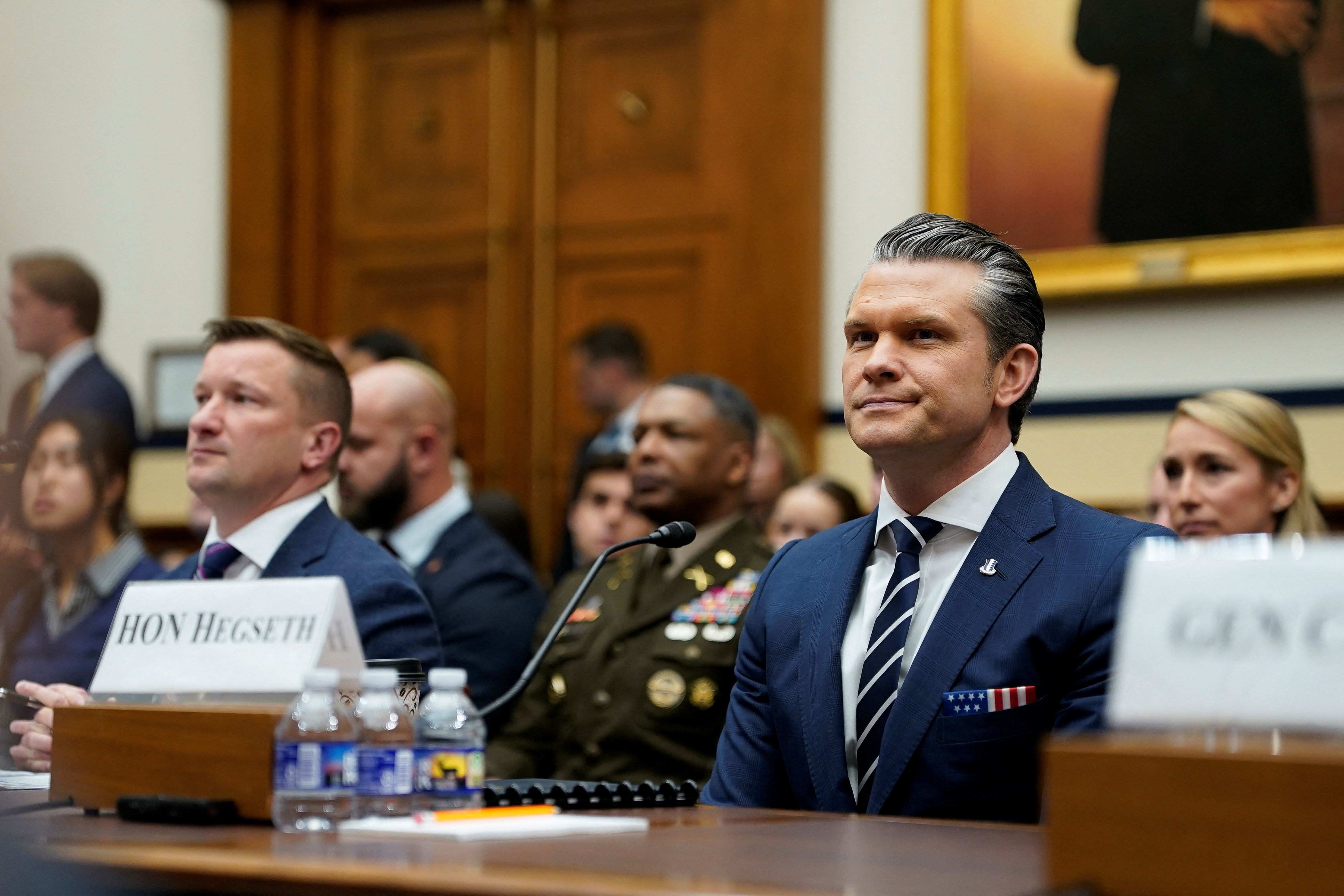 US Defense Secretary Pete Hegseth attends a House Armed Services Committee hearing on the Department of Defense's FY27 budget request on Capitol Hill in Washington, DC, on April 29, 2026. 
