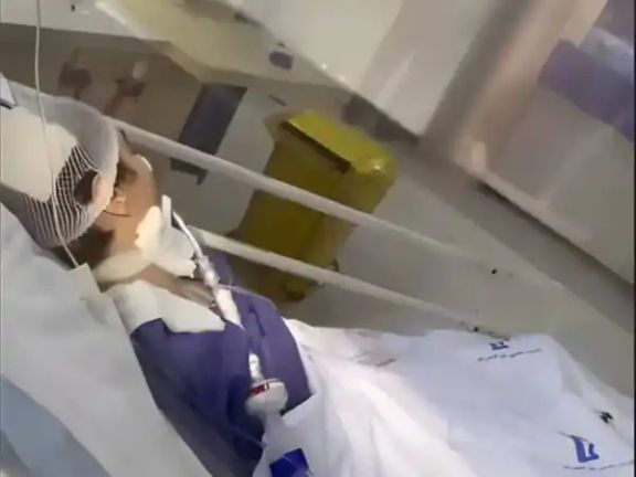 Armita Geravand at the Fajr hospital’s intensive care unit on October 4, 2023