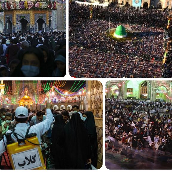 نقض دوباره پروتکلهای کرونا در سخنرانی رئیسی در مشهد