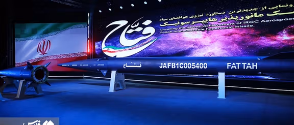 Iran’s hypersonic ballistic missile Fattah put on display in a ceremony on June 6, 2023