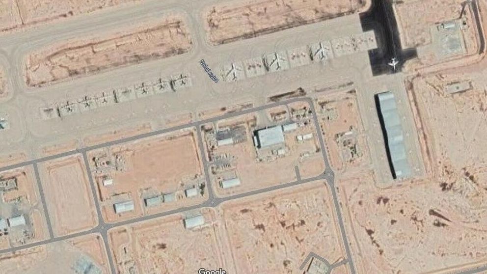 The air base prior to Iran's attack (Photo: imagery @2024 cnes \Airbus,  Maxar Technologie, Map data@2024 Mapa GISrael \  AP)