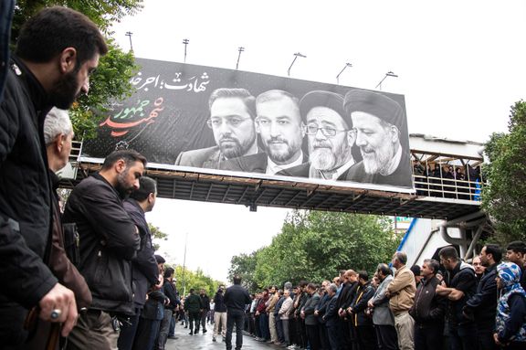 People attend a funeral ceremony for the late Iranian President Ebrahim Raisi in Tabriz, East Azerbaijan Province, Iran, May 21, 2024.