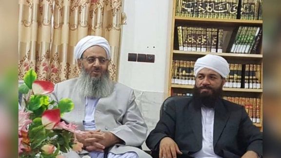 Sunni leader Mowlavi Abdolhamid (left) and his aide Mowlavi Abdolmajid Morad-Zehi